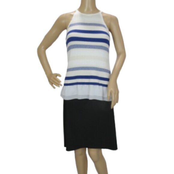 White House Black Market Striped Halter Top - Picture 2 of 6